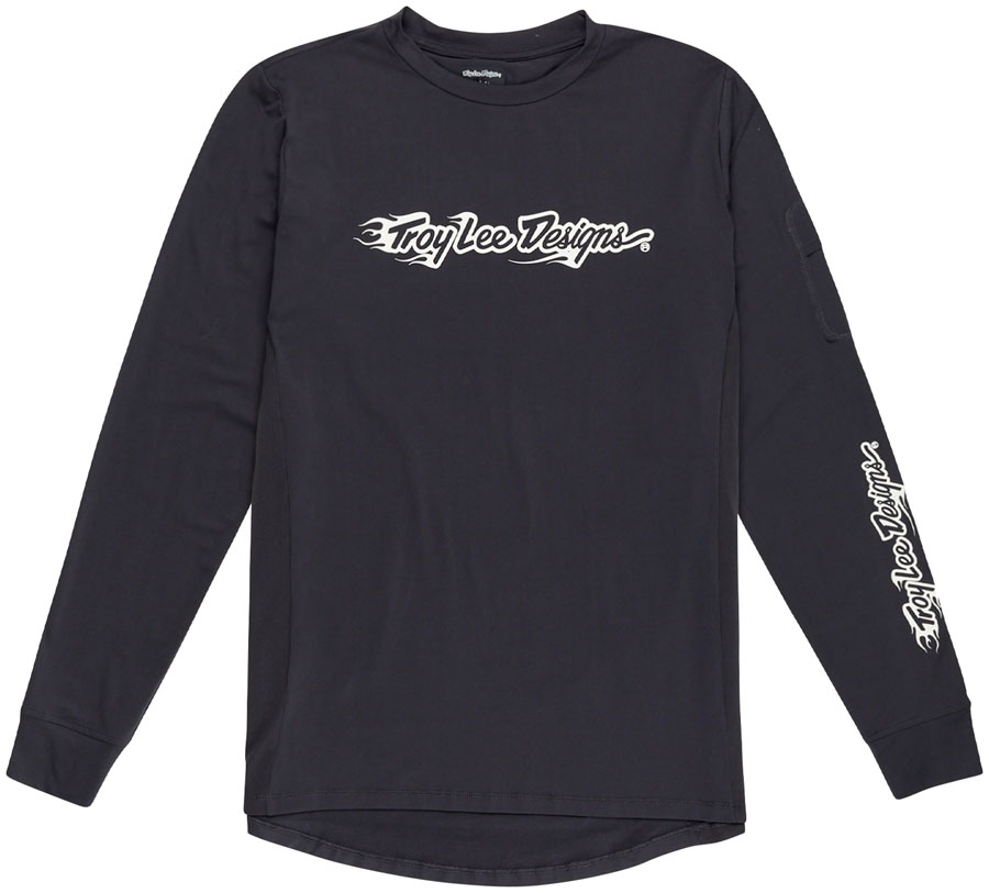 Troy Lee Designs Ruckus Long Sleeve Ride Tee  Burn Out Carbon, Large