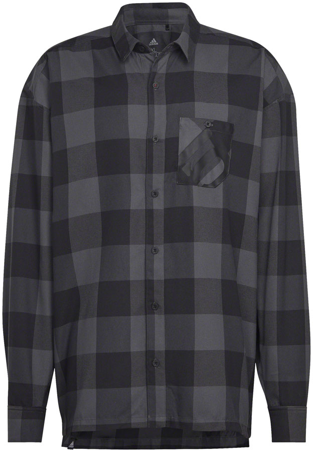 Five Ten Long Sleeve Flannel Shirt - Gray/Black, Small 