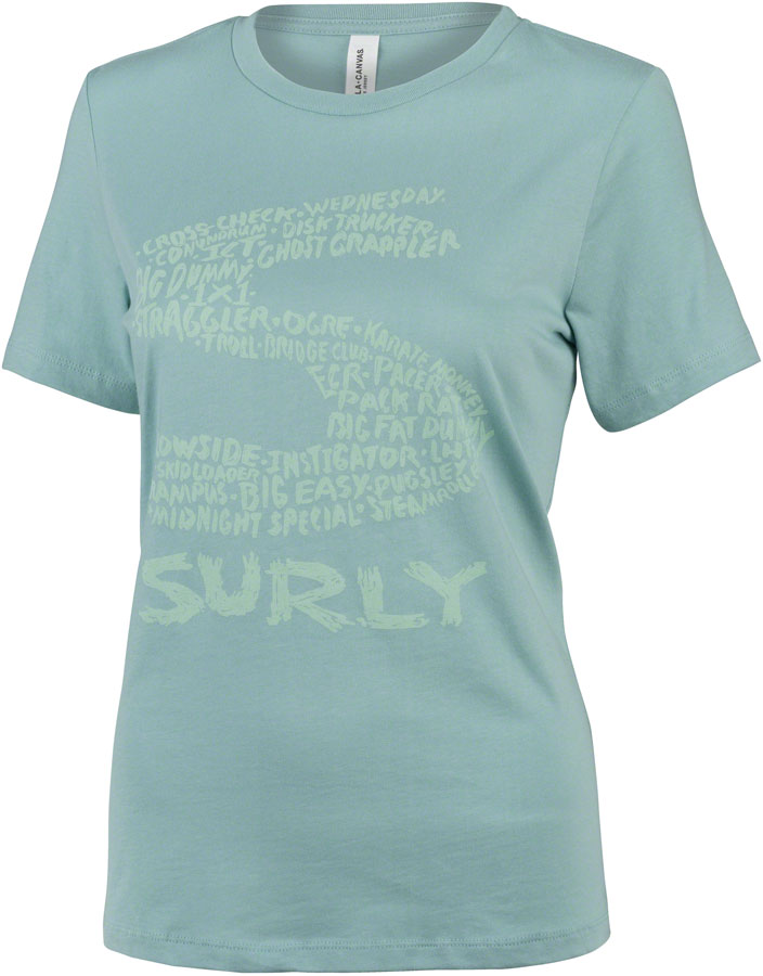 Surly Steel Consortium Women's T-Shirt - Dusty Blue, Large 