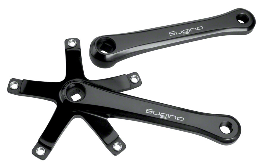 Sugino 75 Track Crank Arm Set - 170mm, 144 BCD, Square Taper ISO Spindle Interface, Black