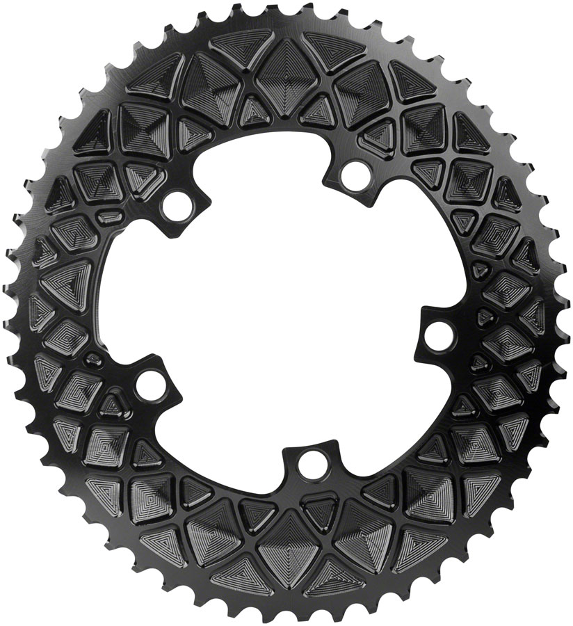 absoluteBLACK Premium Oval 110 BCD Road Outer Chainring - 52t, 110 BCD, 5-Bolt, Black