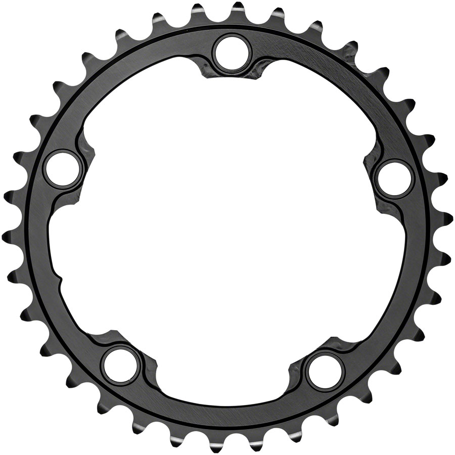 absoluteBLACK Premium Round 110 BCD Road Inner Chainring - 34t, 110 BCD, 5-Bolt, For 50/34 Combination, Black 