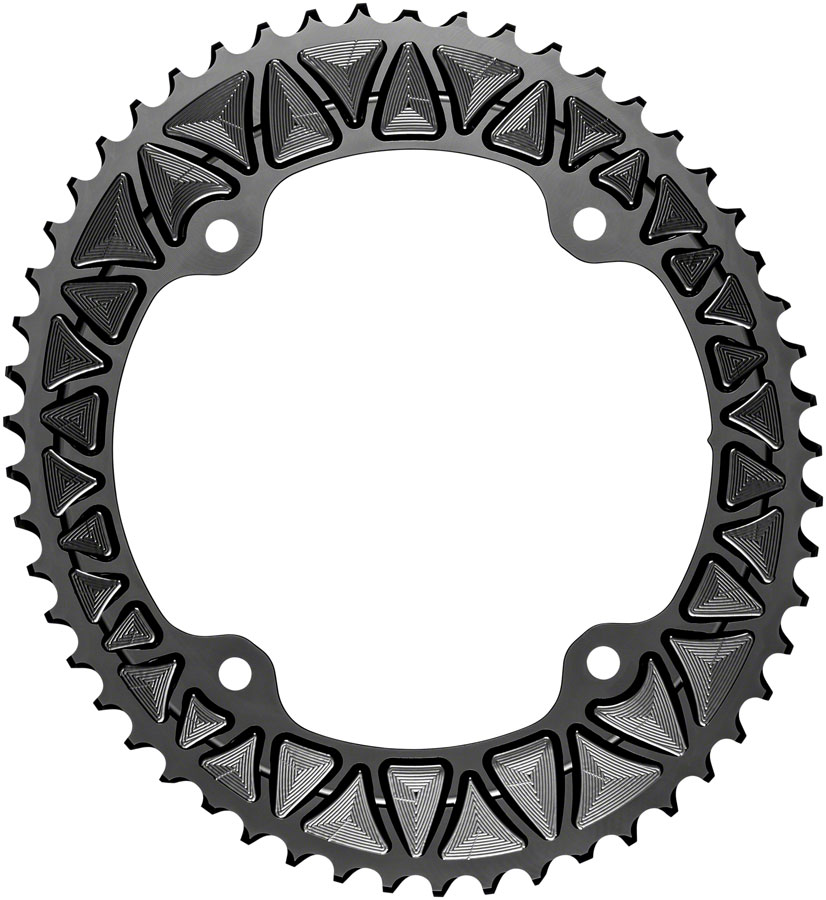 absoluteBLACK Premium Oval 145 BCD Road Outer Chainring for Campagnolo - 53t, 145 BCD, 4-Bolt, Black 