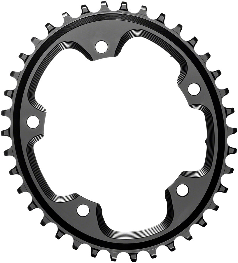 absoluteBLACK Oval 110 BCD CX Chainring - 40t, 110 BCD, 5-Bolt, Narrow-Wide, Black 