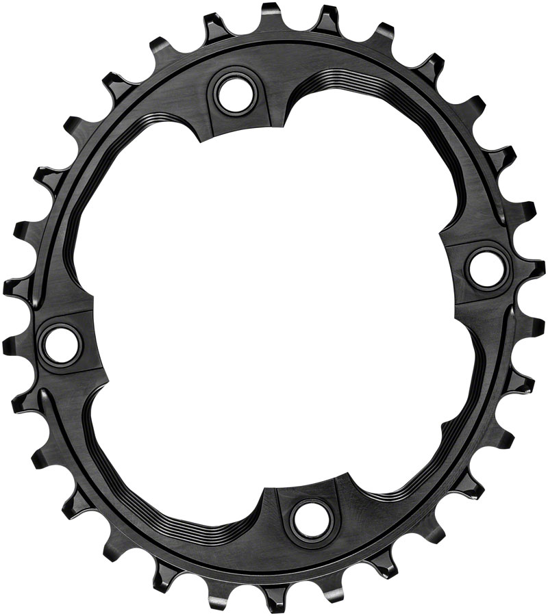 absoluteBLACK Oval 94 BCD Chainring - 30t, 94 BCD, 4-Bolt, Narrow-Wide, Black 