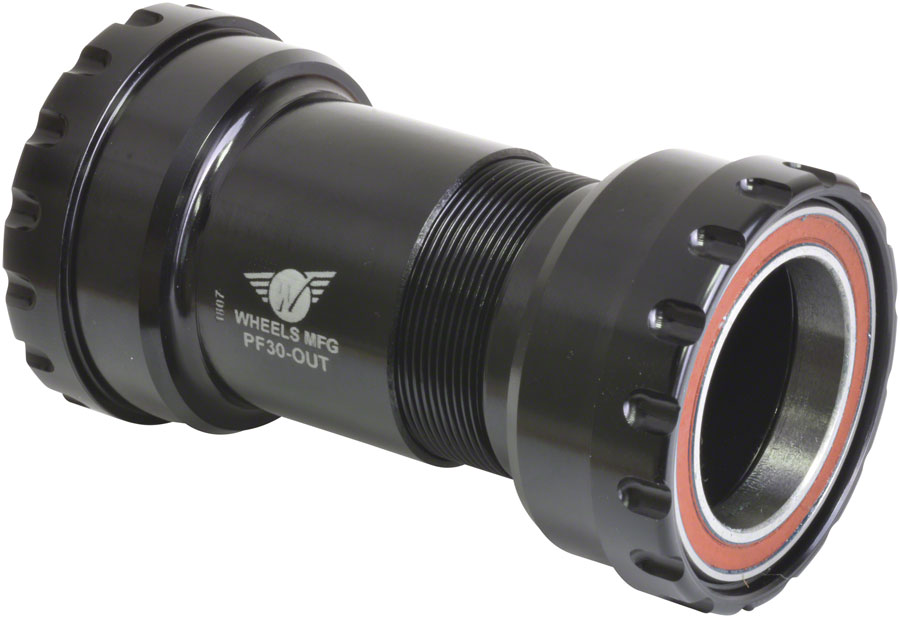 Wheels Manufacturing PF30 Outboard Bottom Bracket - For 30mm Spindle, ABEC-5 Angular Contact Bearings, PressFit Thread Together, Blue