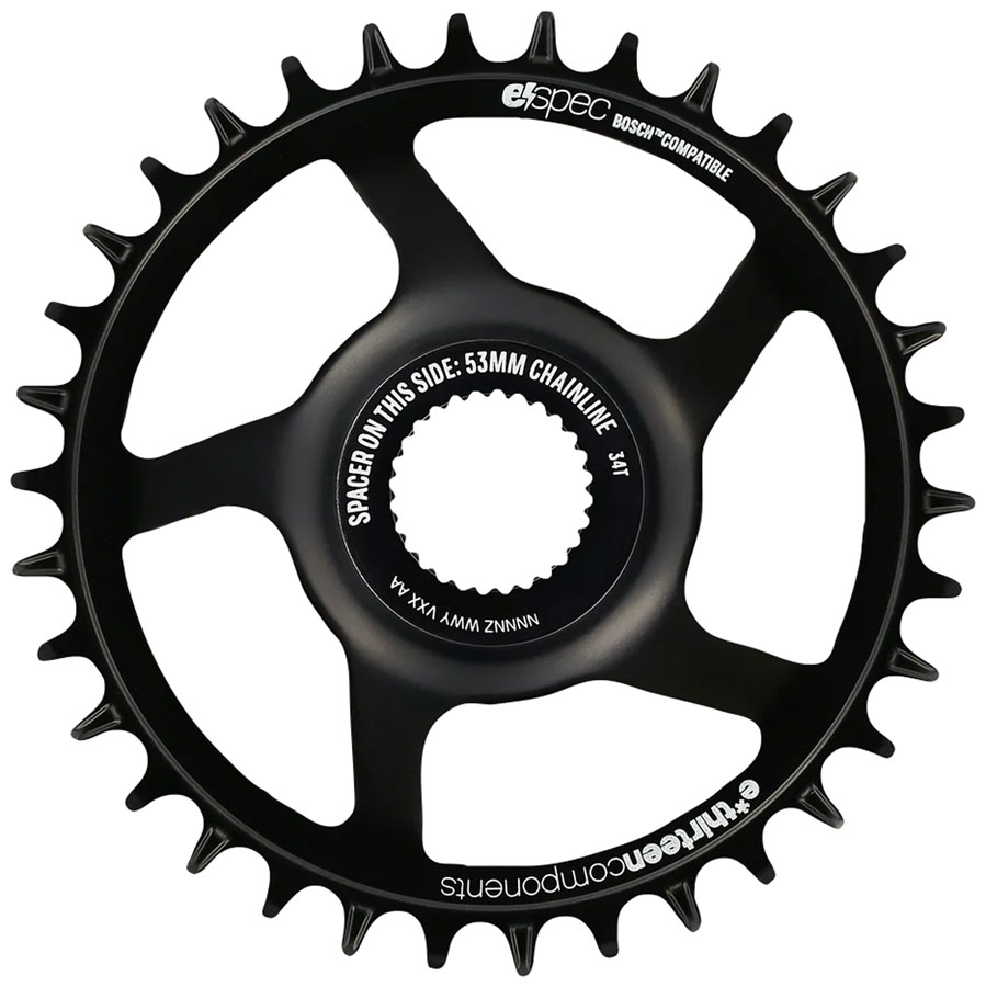 e*thirteen Helix Race e*spec  Chainring, 36T, Bosch Gen4 Direct Mount, 13mm Offset, Shimano/SRAM 11/12s Compatible, Black