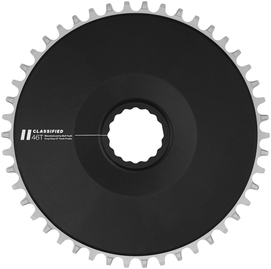 Classified Aero Chainring - 46t, DropStop ST for HG+ and KMC 12-Speed Chains, Black