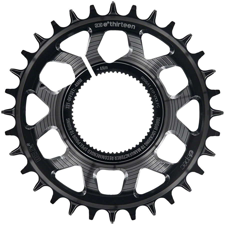 e*thirteen Helix Race e*spec Chainring - Kenevo/Levo SL 1.1, -4mm offset, 32T, 11/12 Speed, Black