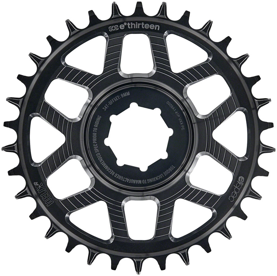 e*thirteen Helix Race e*spec Chainring - Turbo Levo 2.1/2.2, 9mm offset, 34T, 11/12 Speed, Black