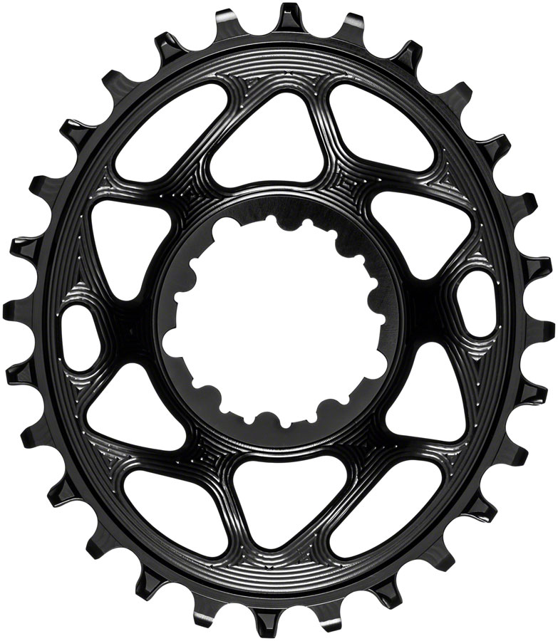 absoluteBLACK Oval Narrow-Wide Direct Mount Chainring - 30t, SRAM 3-Bolt Direct Mount, 3mm Offset, Black 