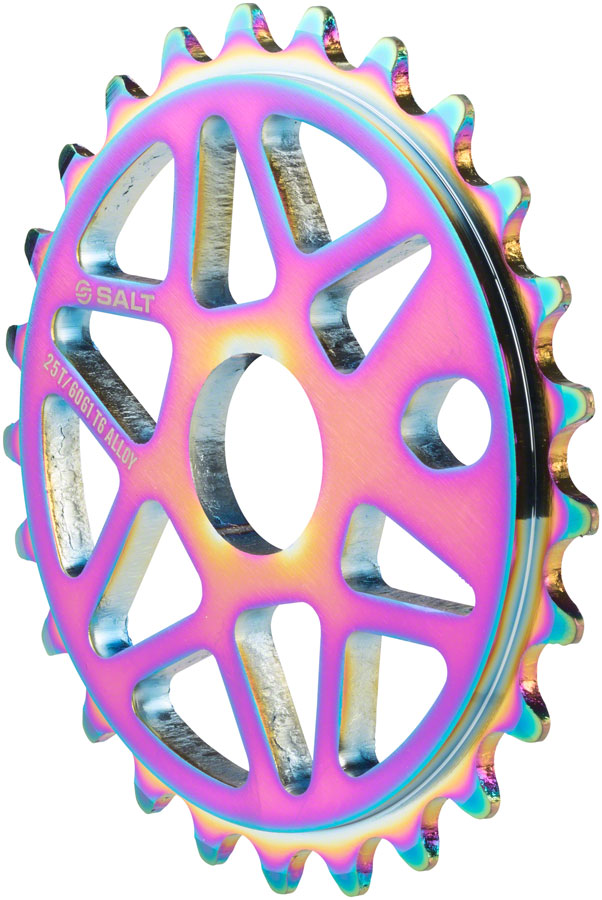 Salt Comp Sprocket 25t Oilslick 23.8mm Spindle Hole With Adaptors for 19mm and 22mm 