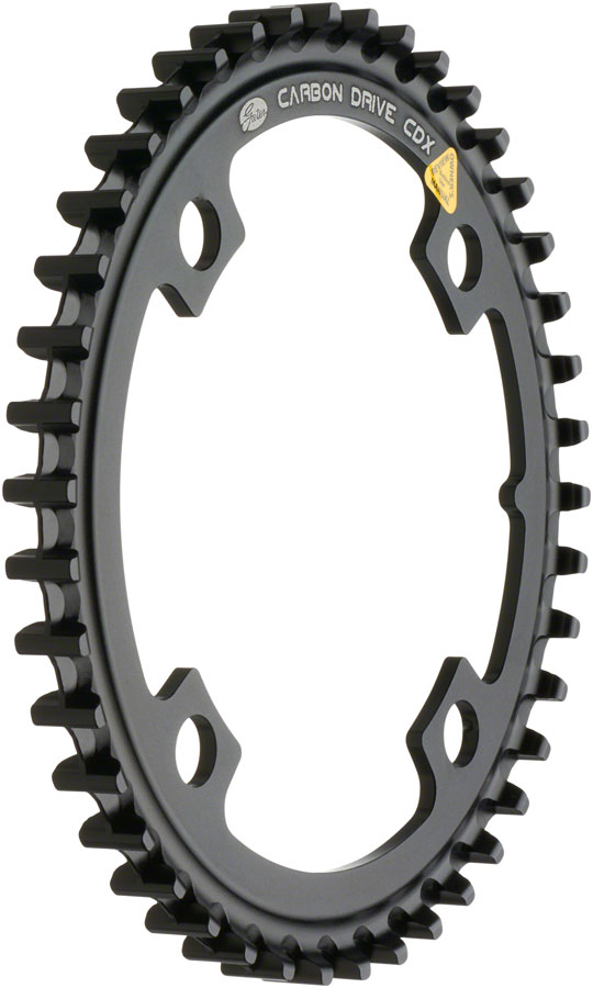 Gates Carbon Drive CDX CenterTrack Front Belt Drive Ring - 42t, 4-Bolt, 104mm BCD, Black