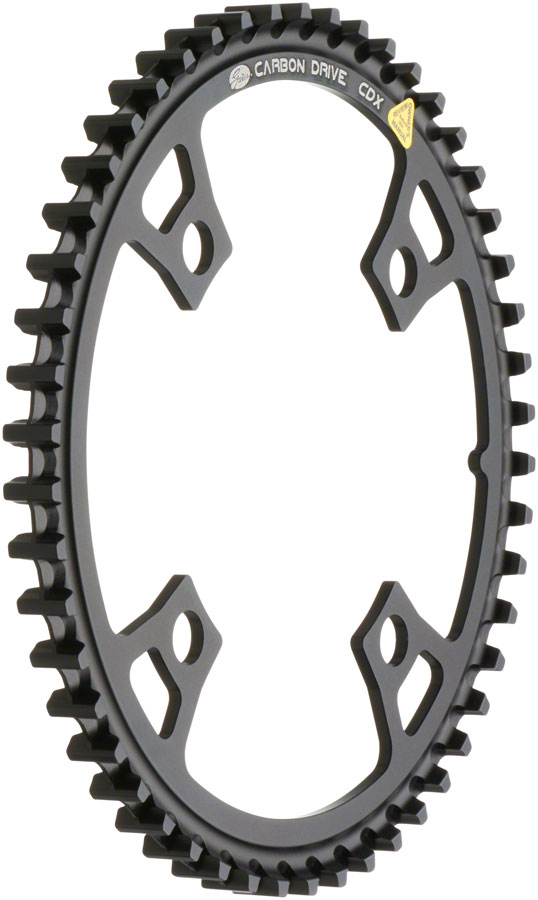 Gates Carbon Drive CDX CenterTrack Front Belt Drive Ring - 50t, 4-Bolt, 104mm BCD, Black