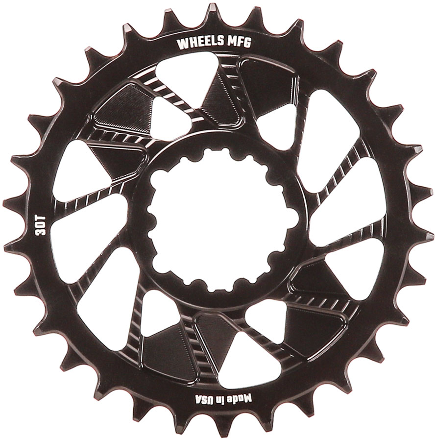 Wheels Manufacturing Direct Mount Chainring - 30t, SRAM 3-Bolt Direct Mount, 3mm Offset, T-Type Chain Compatible, Black