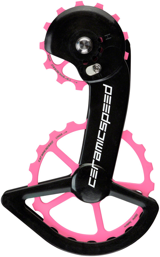 CeramicSpeed OSPW X Pulley Wheel System for Shimano GRX/RX 2x11 - Coated Races, Alloy Pulley, Carbon Cage, Pink Cerakote 