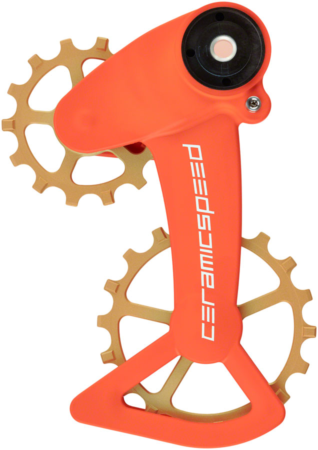 CeramicSpeed OSPW X Pulley Wheel System for SRAM Eagle AXS - Coated Races, Alloy Pulley, Carbon Cage, Orange/Bronze Cerakote