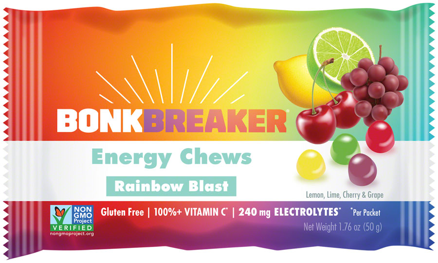 Bonk Breaker Energy Chews - Rainbow Blast, Box of 10 Packs






