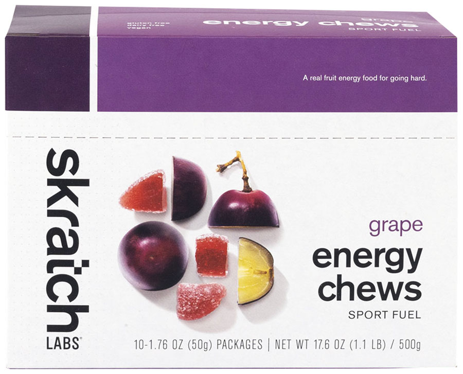 Skratch Labs Sport Chews - Grape,  Box 10 Single Serve Packets