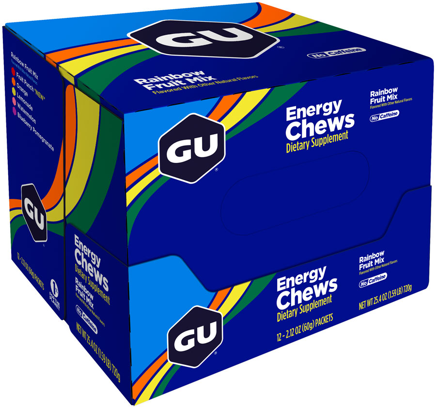 GU Energy Chews-Rainbow Mix, Box of 12