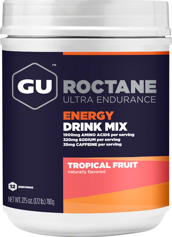 GU Roctane Energy Drink Mix - Tropical, 12 Serving Canister