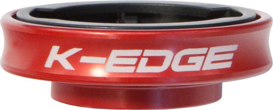 K-EDGE Gravity Stem Cap Mount for Garmin Quarter Turn Type Computers, Red