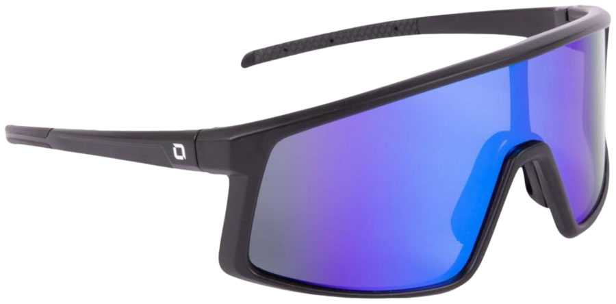 Optic Nerve Stone Cat Sunglasses - Matte Black, Smoke Lens/Blue Mirror