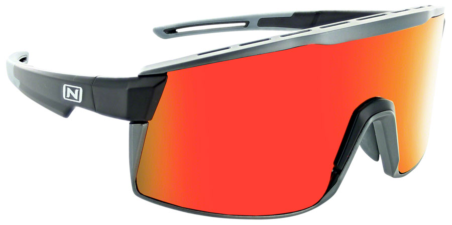 Optic Nerve Fixie Max Sunglasses - Matte Black, Aluminum Lens Rim, Smoke Lens with Red Mirror