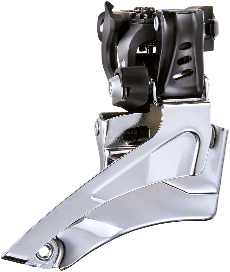 microSHIFT T382B Front Derailleur - 8-Speed, Double, 44-48T Max, 31.8/34.9 Band Clamp, Shimano Compatible, Silver