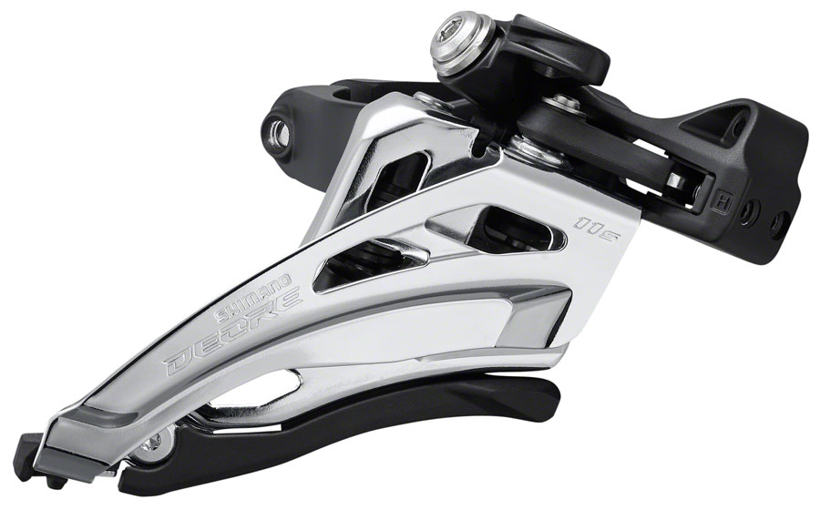 Shimano Deore FD-M5100-M Front Derailleur - 11-Speed, Double, Mid Clamp, Front Pull, Clamp Band, Black/Silver 