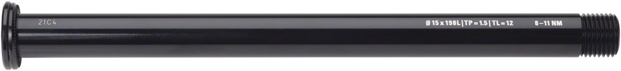 WHISKY No.9 Thru Bolt - 15mm, 198mm, P1.5, TL12, Black 