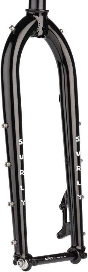 Surly Dinner Fork - 27.5", 15x110mm Thru-Axle, 1-1/8" Straight Steerer, 420mm Axle To Crown, Steel, Black 