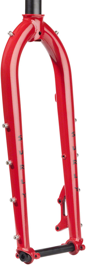 Surly Dinner Fork - 27.5", 15x110mm Thru-Axle, 1-1/8" Straight Steerer, 420mm Axle To Crown, Steel, Pile of Bricks Red 