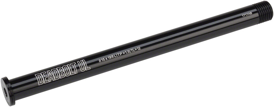 Salsa Deadbolt Ultralight Thru-Axle, Front, 15mm Axle Diameter, 198mm Length, 1.5 Thread Pitch, 12mm Thread Length 