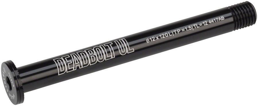 Salsa Deadbolt Ultralight Thru-Axle, Front, 12mm Axle Diameter, 120mm Length, 1.5 Thread Pitch, 12mm Thread Length 