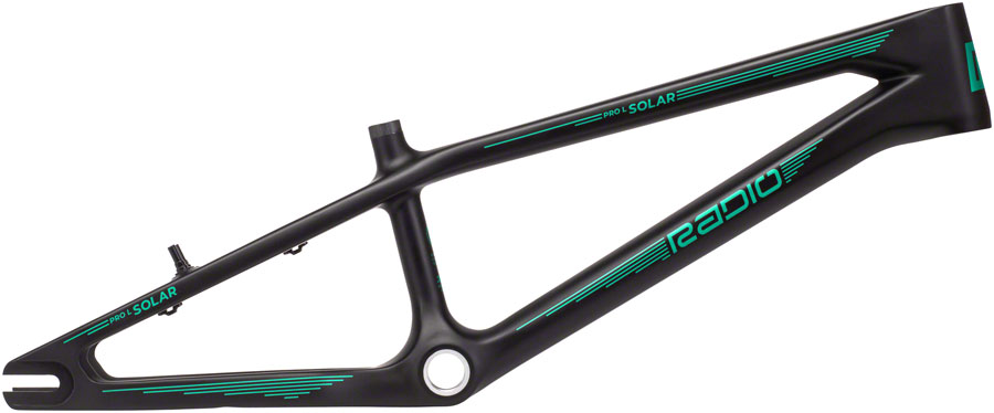 Radio Solar BMX Race Frame - Pro L, 20.75" TT, Matt Black / Teal 