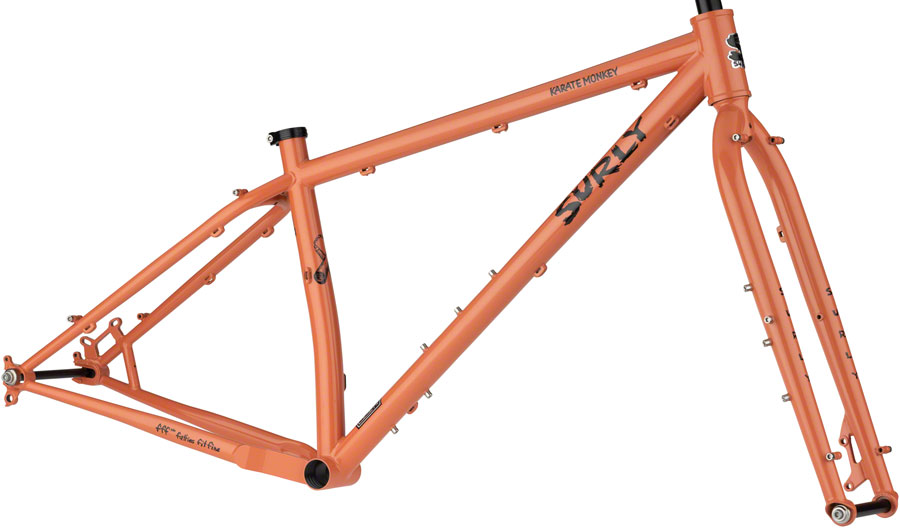 Surly Karate Monkey Frameset - 27.5", Steel, Peach Salmon Sundae, Large