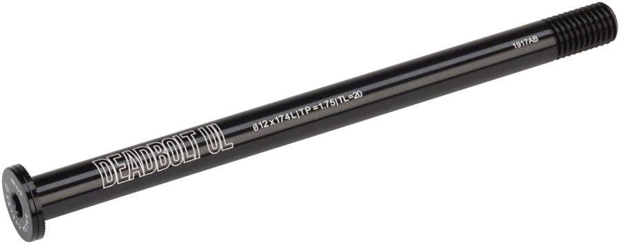 Salsa Deadbolt Ultralight Thru-Axle, Rear, 12mm Axle Diameter, 174mm Length, 1.75 Thread Pitch, 20mm Thread Length 