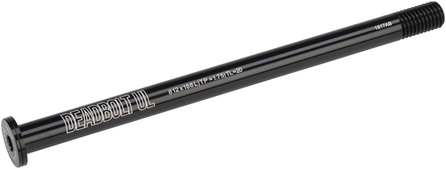 Salsa Deadbolt Ultralight Thru-Axle, Rear, 12mm Axle Diameter, 188mm Length, 1.75 Thread Pitch, 20mm Thread Length 