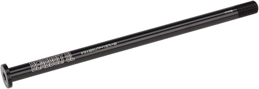 Salsa Deadbolt Ultralight Thru-Axle, Rear, 12mm Axle Diameter, 229mm Length, 1.5 Thread Pitch, 20mm Thread Length 