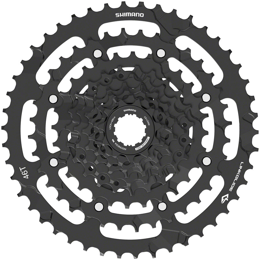 Shimano CUES CS-LG300-9 Cassette - 9-Speed, 11-46t, LINKGLIDE, Black