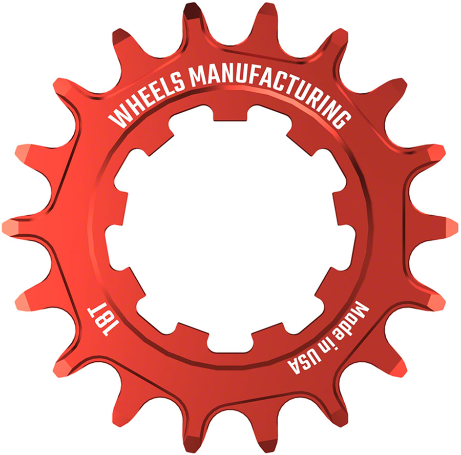Wheels Manufacturing SOLO-SPEED Cog - 18t, Fits SOLO-SPLINE and SOLO-XD kits, Red 