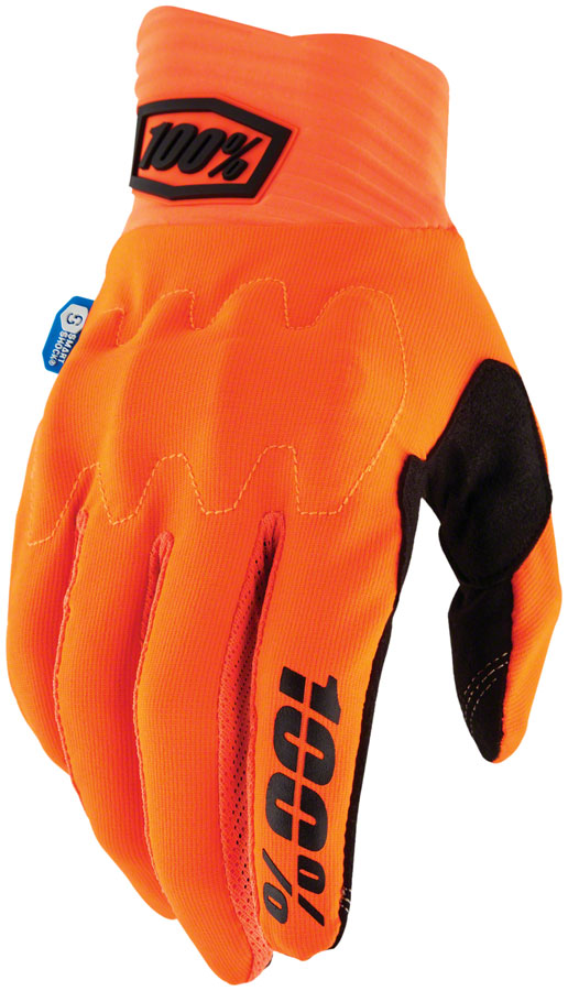 100% Cognito Smart Shock Gloves - Flourescent Orange, Full Finger, X-Large 