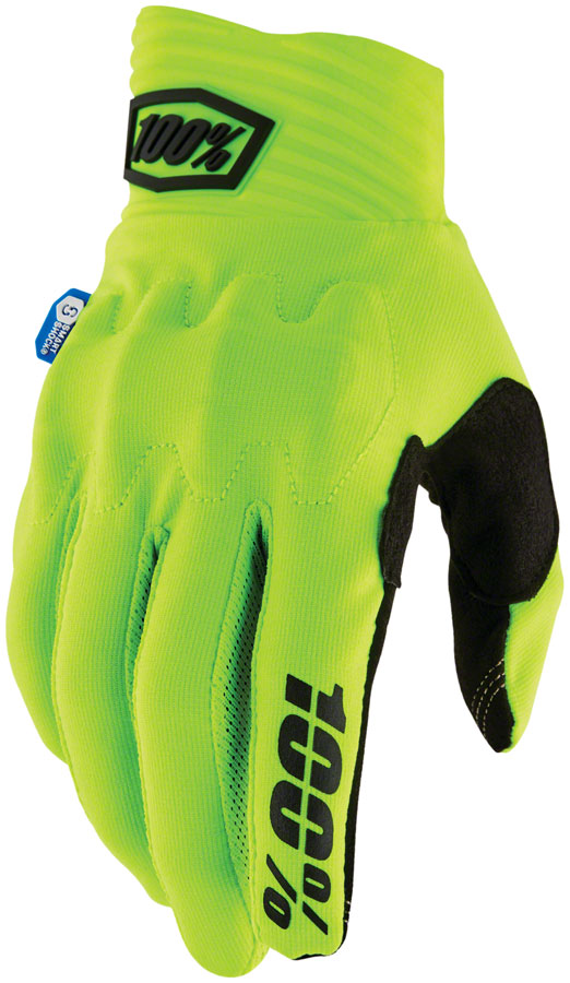 100% Cognito Smart Shock Gloves - Flourescent Yellow, Full Finger, X-Large 