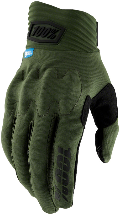 100% Cognito Smart Shock Gloves - Army, Full Finger, Men's, Medium 