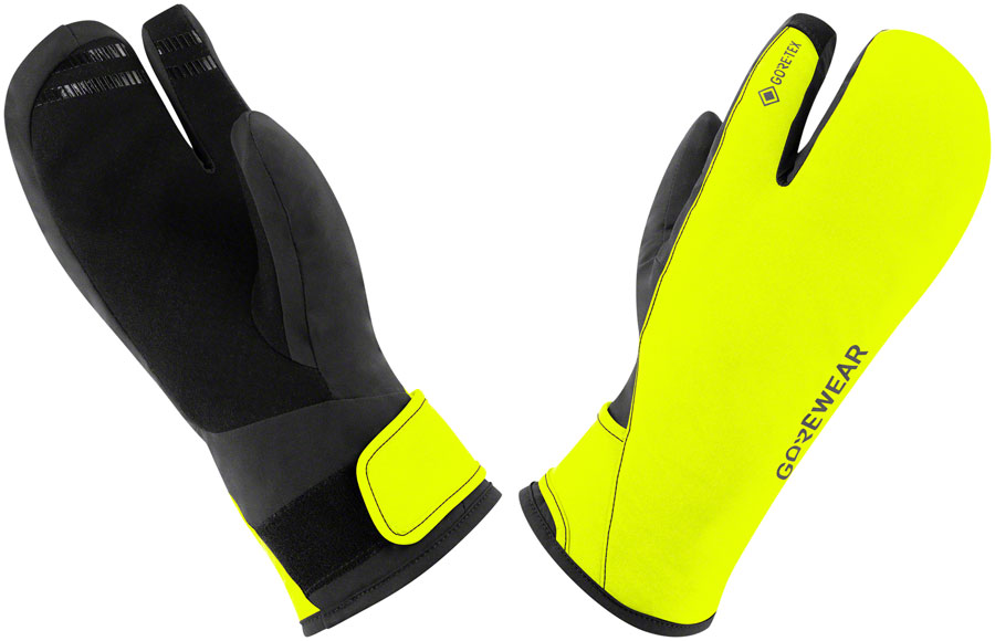 Gorewear Gore-Tex Insulated Trigger Gloves - Black/Neon Yellow, Men's, 2X-Large