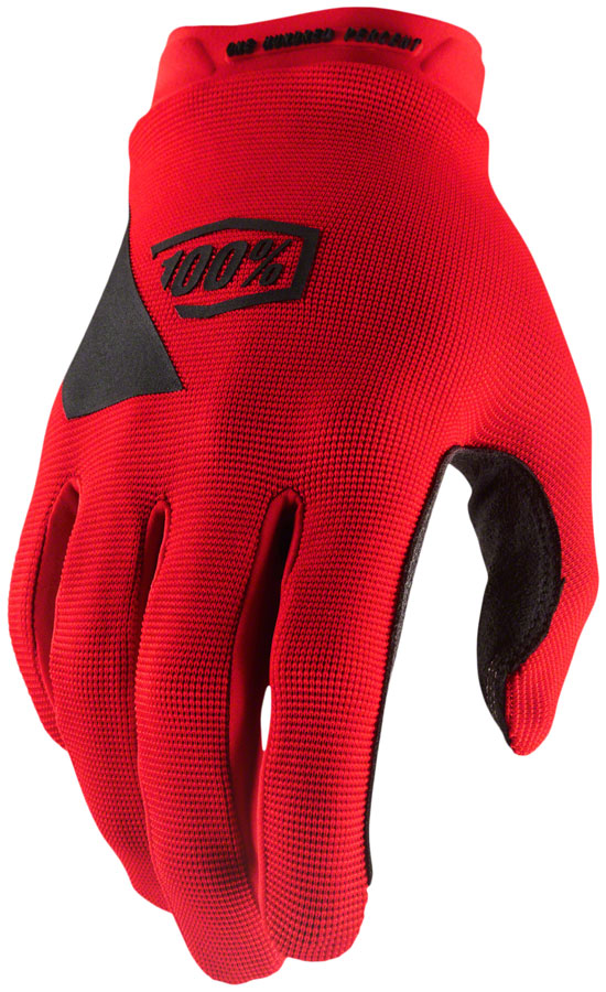 100% Ridecamp Gloves - Red, Full Finger, Men's, Small 