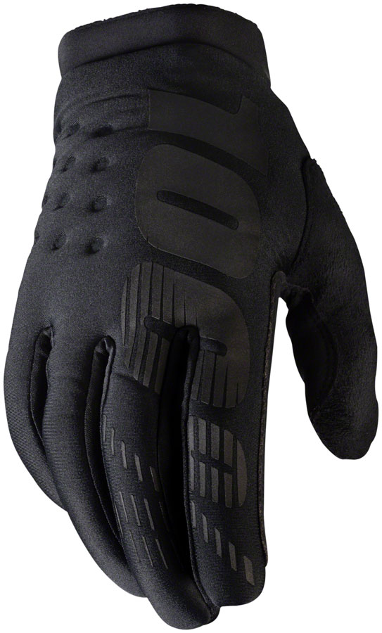 100% Brisker Gloves - Black, Full Finger, Men's, X-Large






