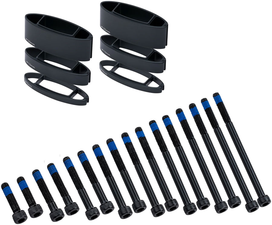 Vision Armrest Stack Riser Kit, For TFA, TriMax, and TFE Aerobars, Includes Spacer Bolts  Black