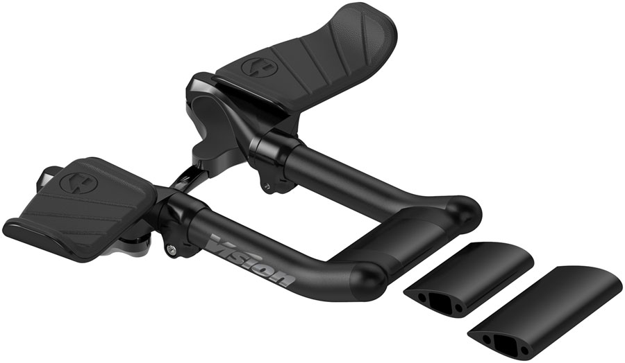 Vision Metron 5D ACR Mini TT Clip-ons, 117mm Extension Length, Compact Aero Profile, Compatible with Metron 5D Bars  Black